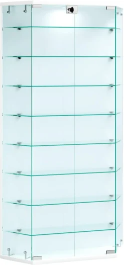 Glasvitrine hängend | Vitrine Glas mit ESG-Sicherheitsglas | Maße ca. H. 114 x B. 83 x T. 17 cm | Hängevitrine Glas | Modern und platzsparend | Glas Vitrinenschrank - Benila XL ^ VCM Hot