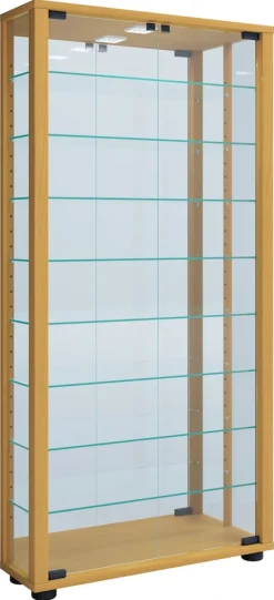 Glasvitrine hängend | Vitrine Glas mit ESG-Sicherheitsglas | Maße ca. H. 115 xx B. 59 x T. 18 cm| Hängevitrine Glas | Modern und platzsparend | Glas Vitrinenschrank - Vitrosa Maxi Spiegel ^ VCM Clearance
