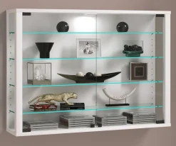 Glasvitrine hängend | Vitrine Glas mit ESG-Sicherheitsglas | Maße: H. 60 x B. 83 x T. 18 cm | Hängevitrine Glas | Modern und platzsparend | Glas Vitrinenschrank - Vitrosa L ^ VCM
