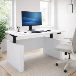 Höhenverstellbarer Schreibtisch, stufenlos 71-120 cm elektrisch höhenverstellbar, Computerisch Maße 140x80, Bürotisch Salia ^ VCM Discount