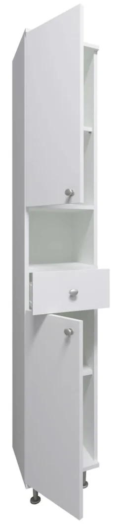 VCM Holz Badezimmerschrank | Badmöbel | Hochschrank | Badschrank | Maße ca. H. 185 x B. 30 x T. 31 cm - Nilosi Weiß Sale