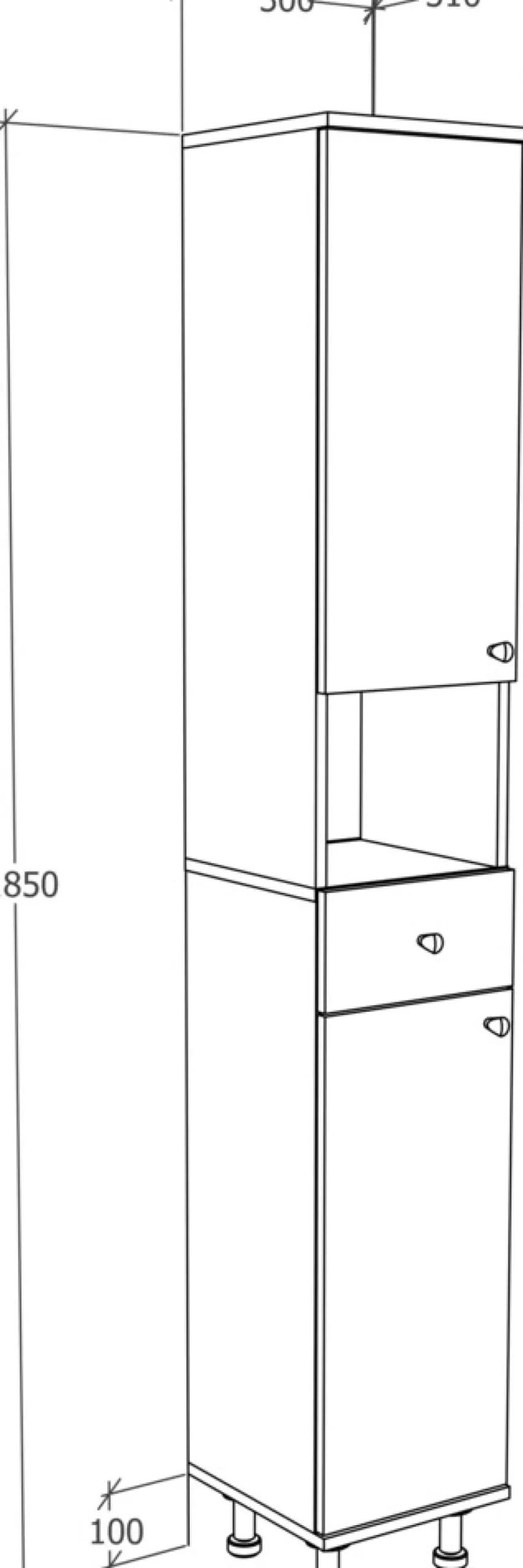 VCM Holz Badezimmerschrank | Badmöbel | Hochschrank | Badschrank | Maße ca. H. 185 x B. 30 x T. 31 cm - Nilosi Weiß Sale