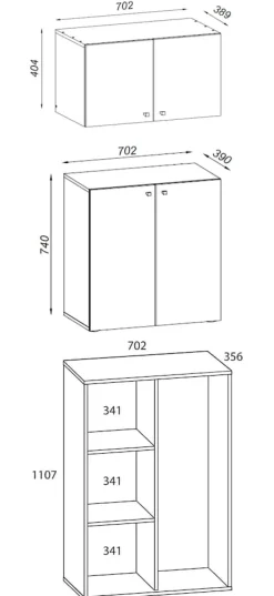 VCM Holz Besenschrank | 6 Fächer | Maße: H. 223 x B. 70 x T. 39 cm | Haushaltsschrank | Mehrzweckschrank | Aufsatz mit zwei Türen - Lona Weiß Online