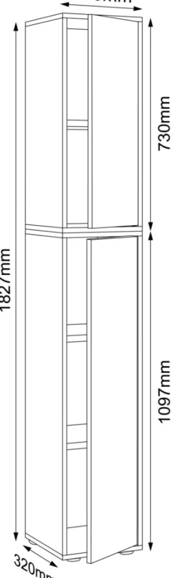 Holz Büroschrank Ordner Aktenschrank Büromöbel Schrank Salia 5-fach Breite 30 cm Drehtür ^ VCM