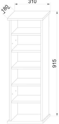 VCM Holz CD DVD Stand Regal | platzsparender CD Schrank mit 1 ESG-Sicherheitsglastür für 150 CDs oder 65 DVDs | Maße: H. 92 x B. 31 x T. 18 cm | 5 variable Einlegböden – Tilano M Weiß New