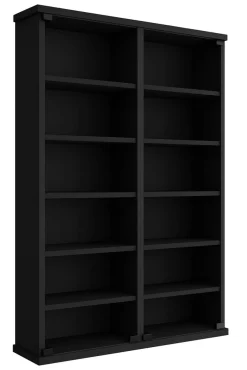 Holz CD DVD Wandregal/Wandvitrine | Vitrine mit 2 ESG-Sicherheitsglastüren. | Maße: H. 92 x B. 60 x T. 18 cm | 10 variable Einlegeböden - Zuntisa ^ VCM New