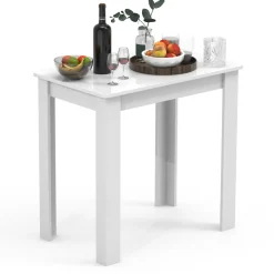 VCM Holz Esstisch | H. 76 x B. 80 x T. 50 cm  | Küchentisch Speisetisch Tisch Esal Weiß Hot