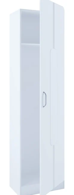 VCM Holz Flurschrank | stehend | Maße: H. 196 x B. 55 x T. 36 cm | 1 große Tür | mit Ablage - Balia Weiß Outlet