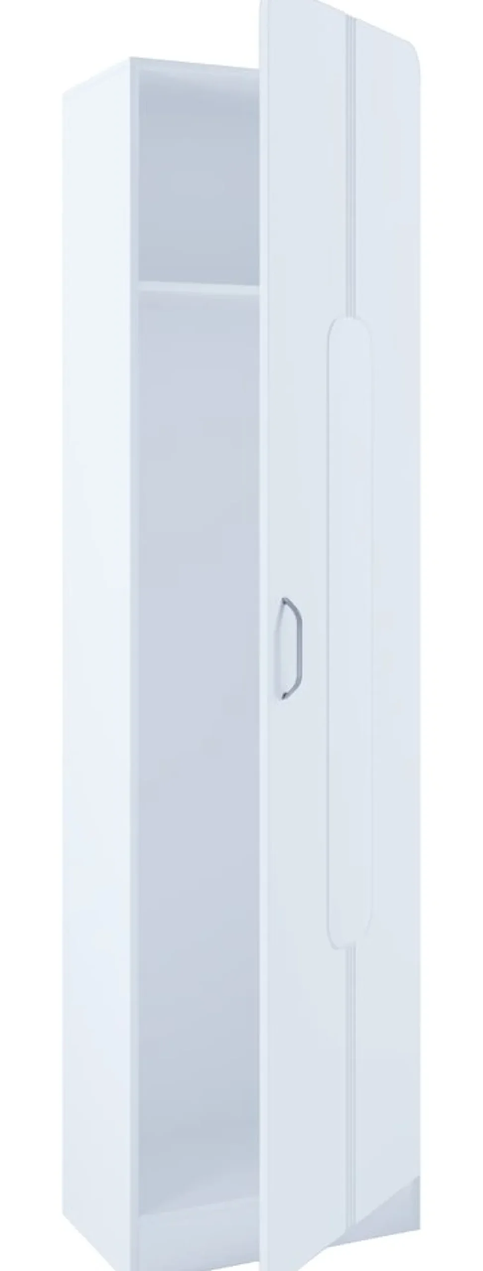 VCM Holz Flurschrank | stehend | Maße: H. 196 x B. 55 x T. 36 cm | 1 große Tür | mit Ablage - Balia Weiß Outlet