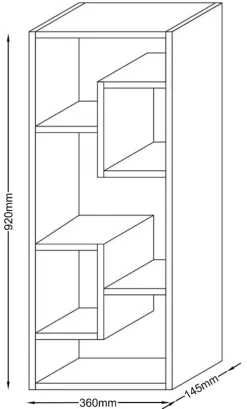 Holzregal hängend | platzsparendes Regal | Maße: H. 92 x B. 36 x T. 15 cm | Elegantes Regal hängend | Aufbewahrungsregal | Bücherregal | Wandboard - Vilota ^ VCM Best