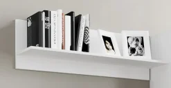 VCM Holzregal hängend | platzsparendes Regal | Maße: H. 30 x B. 102 x T. 20 cm | Elegantes Regal hängend | Aufbewahrungsregal | Bücherregal | Wandboard - Usilo Weiß New