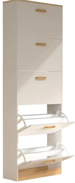 Holz Regal Kipper Schuhregal Schuhschrank Schuhkipper 5 Klappen Halom XL ^ VCM Outlet