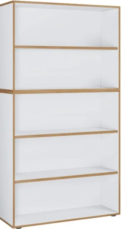 VCM Holzregal stehend | platzsparender Aktenschrank | Maße ca. B. 100 x H. 183 x T. 33 cm | Elegantes Regal | Büroregal – Salia 5fach B. 100 cm Weiß Clearance