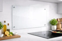 Küchenrückwand Spritzschutz – ESG Hartglas 115 x 60 cm, Fliesenspiegel, Herdspritzschutz und Wandschutz für die Küche  - Esilo ^ VCM Hot