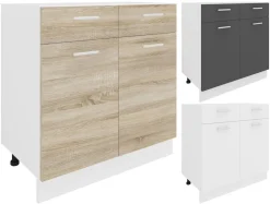 Küchenschrank | Maße ca. H. 82 x B. 80 x. T. 46 cm | Unterschrank mit Schublade | Küchenmöbel – Esilo ^ VCM Hot