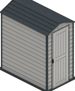 VCM Kunststoff Gartenhaus 104x180 Geräteschuppen Garten Gerätehaus Drehtür, H. 192 x B. 104 x T. 180 cm ^ DURAMAXX Outlet