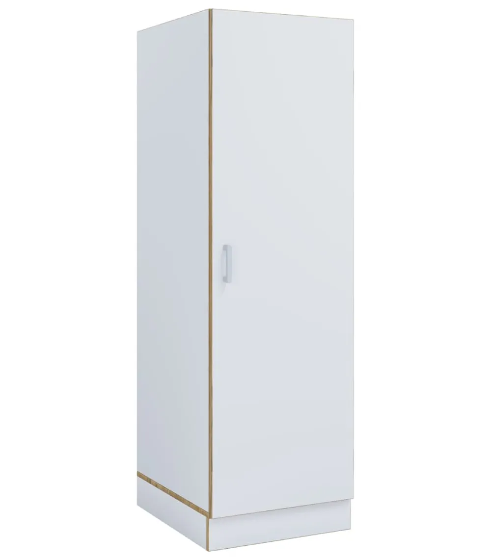 Mehrzweck-Wäscheschrank , schmaler Stauraumschrank mit 3 Fächern & Drehtür, Maße Haushaltsregal H. 162 x B. 50 x T. 60 cm, Küchenschrank Rislo BD XL ^ VCM New