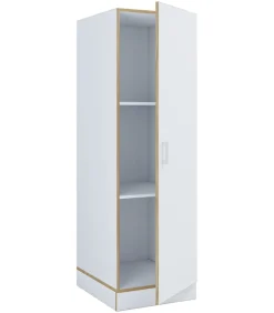 Mehrzweck-Wäscheschrank , schmaler Stauraumschrank mit 3 Fächern & Drehtür, Maße Haushaltsregal H. 162 x B. 50 x T. 60 cm, Küchenschrank Rislo BD XL ^ VCM New