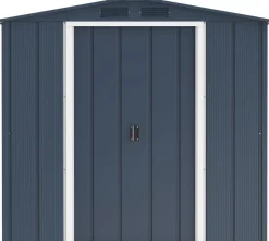 VCM Metall Gartenhaus 202x174 Geräteschuppen Garten Gerätehaus Schiebetüren, H. 181 x B. 202 x T. 174 cm, Metall ^ DURAMAXX Discount