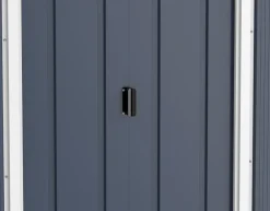 VCM Metall Gartenhaus 202x174 Geräteschuppen Garten Gerätehaus Schiebetüren, H. 181 x B. 202 x T. 174 cm, Metall ^ DURAMAXX Discount