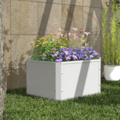 Metall Hochbeet 50x40x30 cm, rechteckiger Pflanzkasten für Balkon Terrasse Garten, Blumenkasten mit und auch ohne Boden nutzbar, Balora M ^ VCM Sale