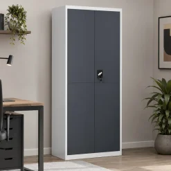 Metallschrank mit 8 Fächern, Stahlschrank abschließbar, 80 x 180 x 40 cm, Schuhschrank und Universalschrank, Malivo ^ VCM Hot