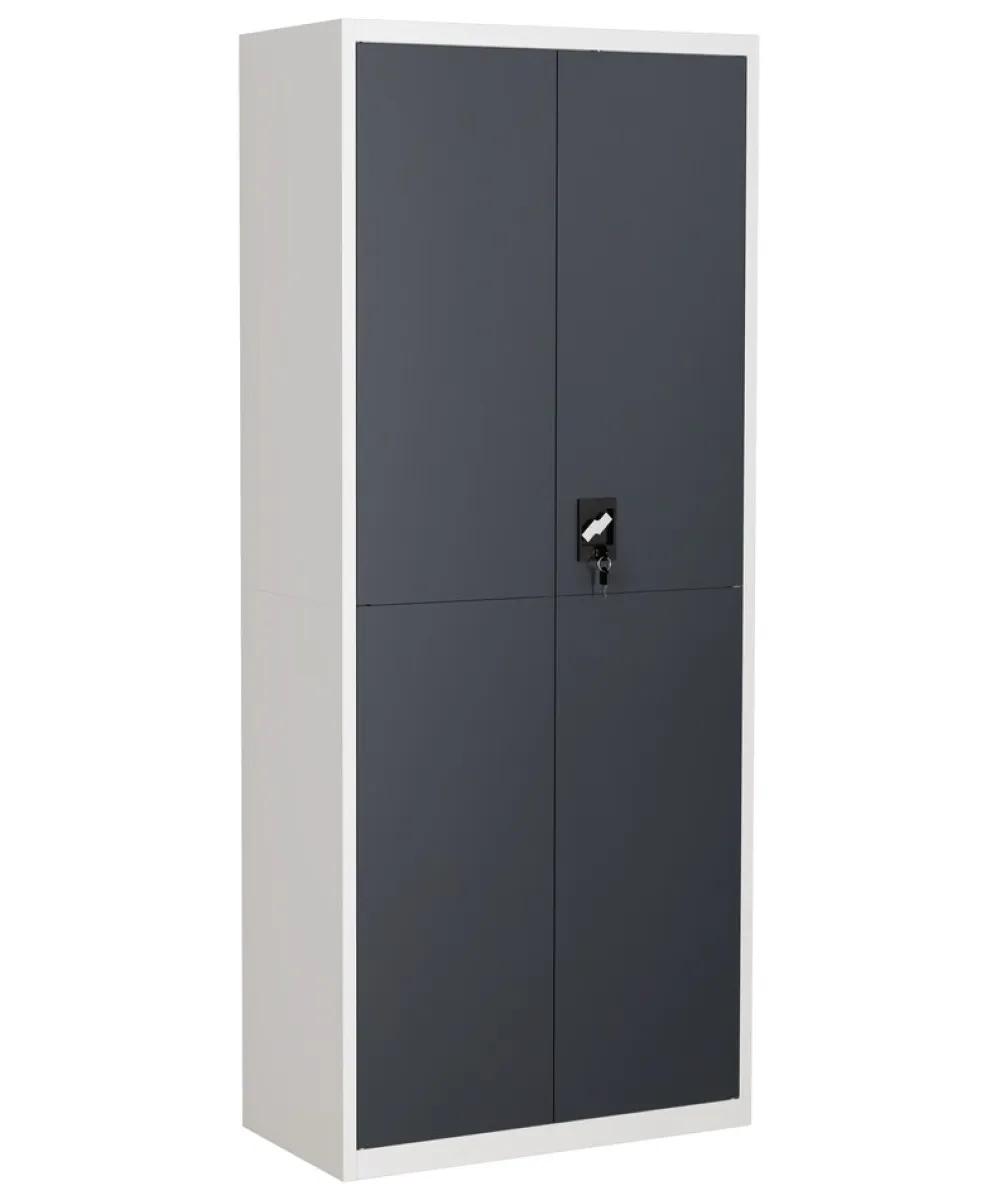 VCM Metallschrank mit 5 Fächern, Stahlschrank abschließbar, 80 x 180 x 40 cm, Aktenschrank und Universalschrank, Malivo Weiß / Anthrazit Best