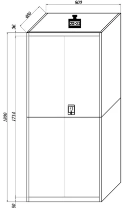 VCM Metallschrank mit 5 Fächern, Stahlschrank abschließbar, 80 x 180 x 40 cm, Aktenschrank und Universalschrank, Malivo Weiß / Anthrazit Best