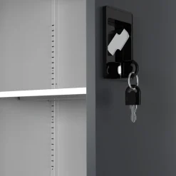 VCM Metallschrank mit 5 Fächern, Stahlschrank abschließbar, 80 x 180 x 40 cm, Aktenschrank und Universalschrank, Malivo Weiß / Anthrazit Best