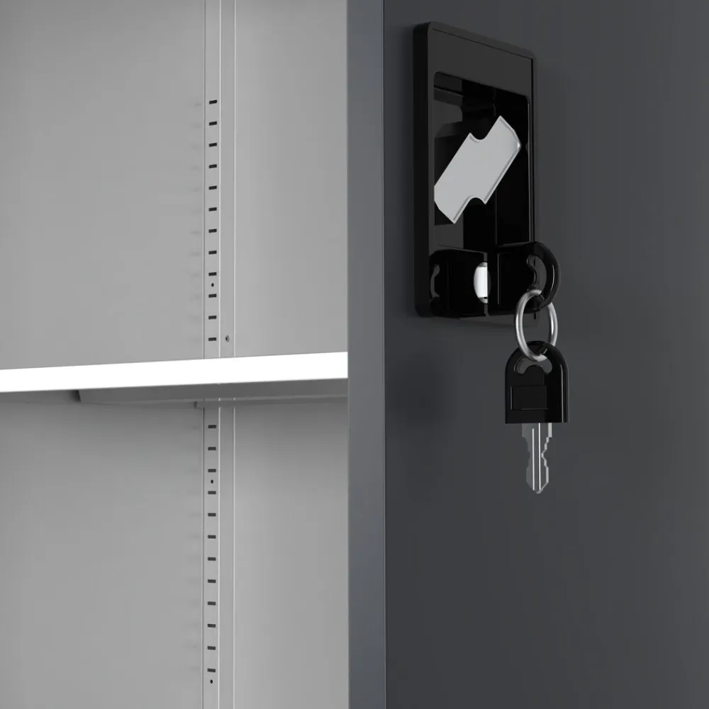 VCM Metallschrank mit 5 Fächern, Stahlschrank abschließbar, 80 x 180 x 40 cm, Aktenschrank und Universalschrank, Malivo Weiß / Anthrazit Best
