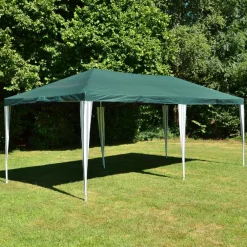 VCM Pavillon | Maße ca. 3x6 m | wasserabweisende 110g / m² PE Plane | Partyzelt | Gartenzelt mit Stahlgestell | Festivalzelt | Grün Best