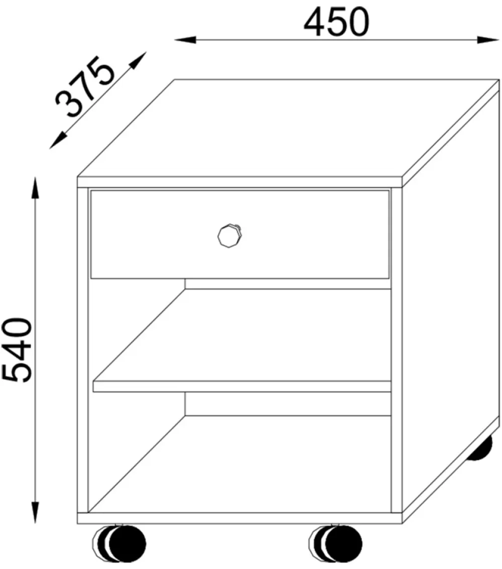 Rollbarer Nachtschrank Rolda ^ VCM Sale