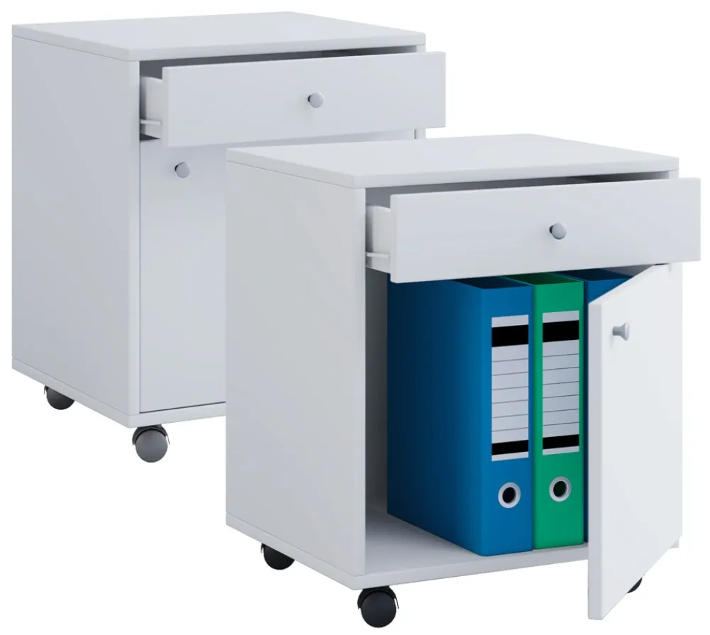 VCM Rollcontainer | Beistellcontainer mit Schublade | Maße ca. H. 54 x B. 45 x T. 38 cm | Bürocontainer - Masola Weiß Clearance