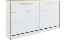 Schrankbett H. 114 x B. 213 x T. 43 cm, Wandklappbett horizontal mit Lattenrost 90x200 cm, Bettschrank, Kommode Smalu ^ VCM Best
