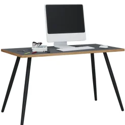 VCM Schreibtisch Computertisch Bürotisch Skandanivischer Retro Look Salia 138x50 cm Anthrazit / Honig-Eiche Clearance
