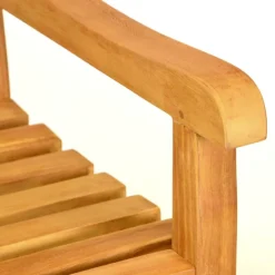 VCM 2-Sitzer Gartenbank Parkbank | hochwertig | massiv |Teak Holz behandelt | handgefertigte | Landhausstil | | Maße L. 120 x B. 62 x T. 50 cm Braun Discount