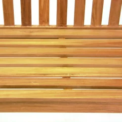 VCM 2-Sitzer Gartenbank Parkbank | hochwertig | massiv |Teak Holz behandelt | handgefertigte | Landhausstil | | Maße L. 120 x B. 62 x T. 50 cm Braun Discount