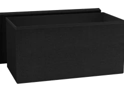 VCM Stoff Sitzbank | Maße ca. H. 38 x B. 76 x T. 38 cm | Kiste für flexiblen Einsatz in allen Wohnräumen | Aufbewahrungsbox | Sitztruhe - Boxas Anthrazit