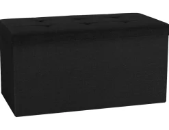 VCM Stoff Sitzbank | Maße ca. H. 38 x B. 76 x T. 38 cm | Kiste für flexiblen Einsatz in allen Wohnräumen | Aufbewahrungsbox | Sitztruhe - Boxas Anthrazit