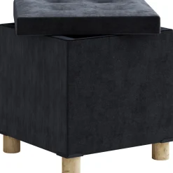 VCM Stoff Sitztruhe | Maße ca. H. 40 x B. 38 x T. 38 cm | Kiste für flexiblen Einsatz in allen Wohnräumen | Aufbewahrungsbox | Sitzhocker - Sizos M Anthrazit