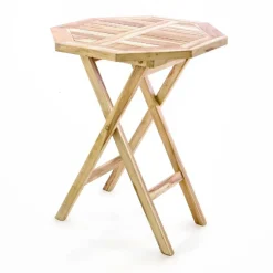 3-tlg. Balkonset | Tisch aus Holz mit Klappstuhl | Garten-Set | Sitzgarnitur 60 cm ^ VCM
