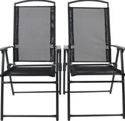 3-tlg Gartenmöbel Set | Sitzgruppe Essgruppe | 1x Tisch, 2x Stühle | Tisch Maße ca. H. 76 x B. 80 x T. 80 cm | Hochlehner Set 80M Garlos ^ VCM