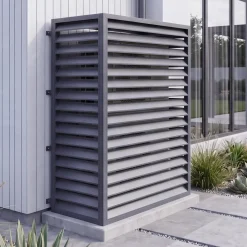 Verkleidung für Klimaanlage/Wärmetauscher -O43, Abdeckung Schutzgitter, Metall 164x127x65cm ~ anthrazit ^ MCW Online