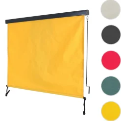 Vertikalmarkise -F42, Senkrechtmarkise Sichtschutz Außenrollo Rollo, UV-Schutz 50 Stoff ~ 250x180cm, gelb ^ MCW Discount