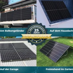 Balkonkraftwerk 830 W / 600+800W Photovoltaik Solaranlage Steckerfertig WIFI Smarte Mini-PV Anlage 600 Watt genehmigungsfrei, Schwarz ^ Veska Sale