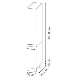 Vicco Apothekerhochschrank Fame-Line Eiche gefräst 30 cm Best