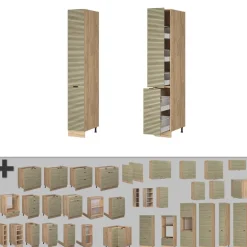 Vicco Apothekerhochschrank Fame-Line Eiche gefräst 30 cm Best
