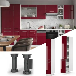 Vicco Apothekerhochschrank 30 cm Anthrazit Hochglanz Küchenschrank Hochschrank Küchenzeile Fame-Line Sale