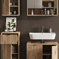 Badmöbel-Set Eliza Viking Oak 4 Teile ^ Vicco Outlet