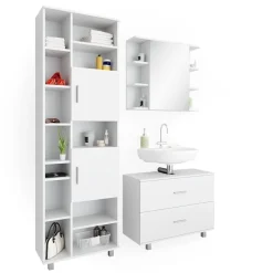 Badmöbel Set ILIAS Weiß  Spiegel Kommode Unterschrank Badschrank ^ Vicco Outlet